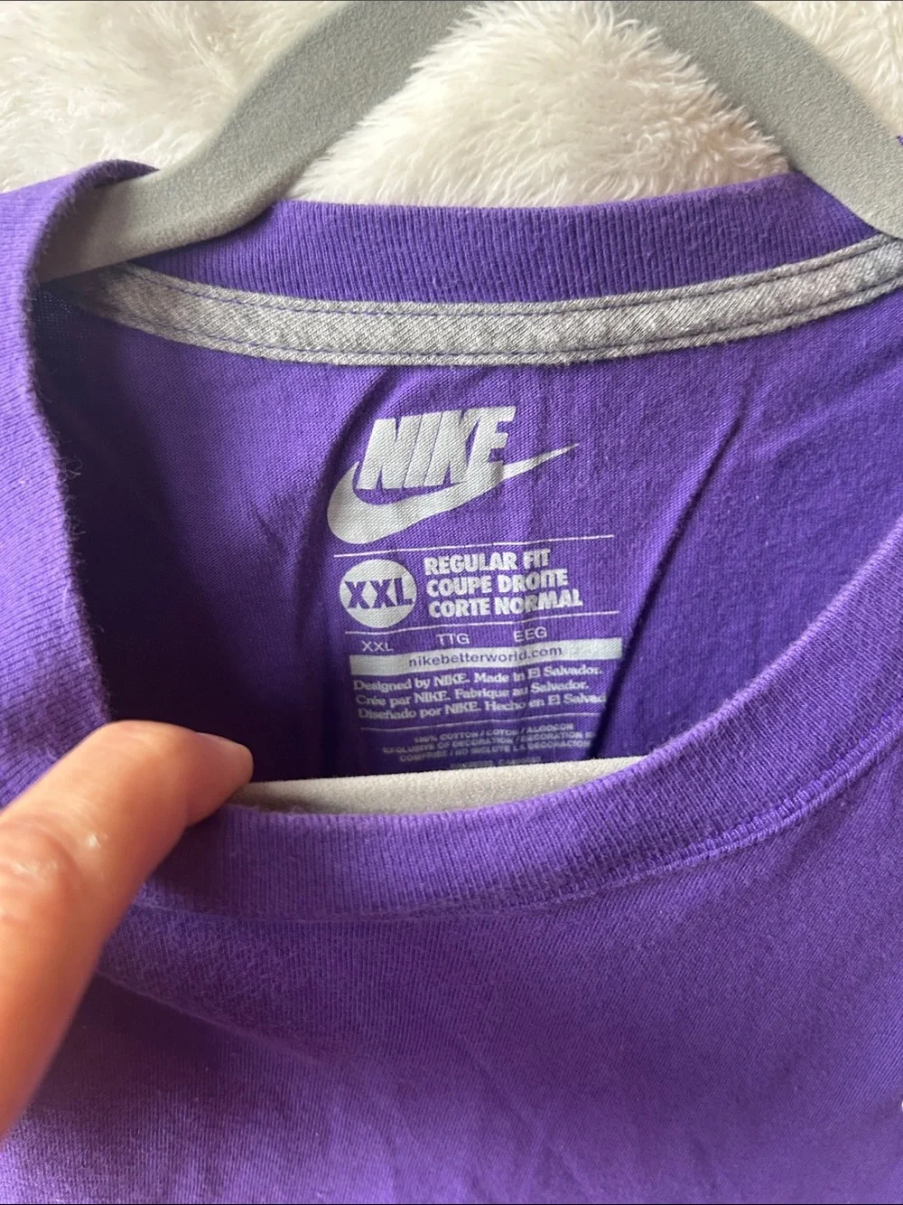 Nike Purple Short-Sleeve Crewneck Tee with White Swoosh